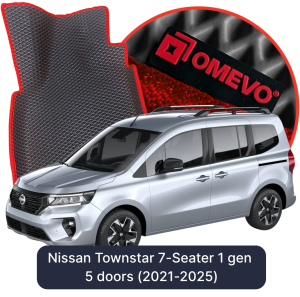 OMEVO 5D Pro EVA Dywaniki do  Nissan Townstar 7-Osobowy 1 gen KombiVan 5 drzwi (2021-2025)