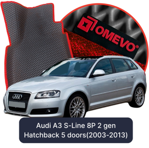 OMEVO 5D Pro EVA Dywaniki do Audi A3 S-Line 8P 2 gen Hatchback 5 drzwi (2003-2013)