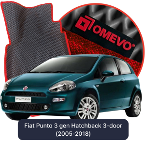 OMEVO 5D Pro EVA Dywaniki do Fiat Punto 3 gen Hatchback 3 drzwi (2005-2018)