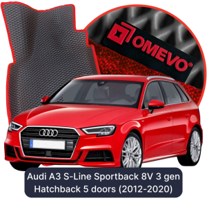 OMEVO 5D Pro EVA Dywaniki do Audi A3 S-Line Sportback 8V 3 gen Hatchback 5 drzwi (2012-2020)