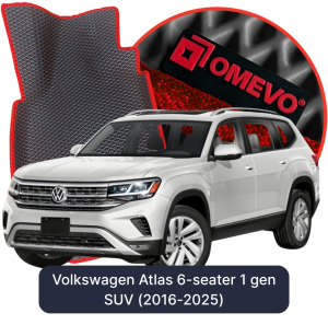 OMEVO 5D Pro EVA Dywaniki do Volkswagen Atlas 6-osobowy 1 gen SUV (2016-2025)