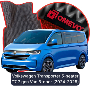OMEVO 5D Pro EVA Dywaniki do Volkswagen Transporter 5-osobowy (brygadówka) T7 7 gen Van 5 drzwi (2024-2025)