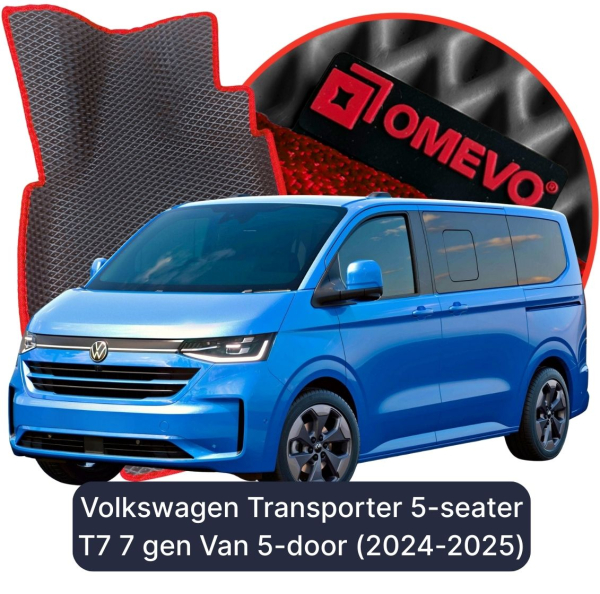 Dywaniki samochodowe EVA OMEVO do Volkswagen Transporter 5-osobowy (brygadówka) T7 7 gen Van 5 drzwi (2024-2026)
