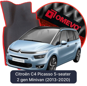 OMEVO 5D Pro EVA Dywaniki do Citroën C4 Picasso 5-osobowy 2 gen Minivan (2013-2020)
