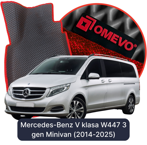 Dywaniki samochodowe EVA OMEVO do Mercedes-Benz V klasa W447 3 gen Minivan Extra Long (2014-2026)