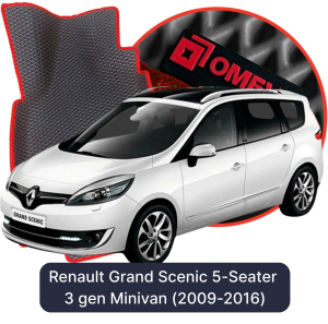 OMEVO 5D Pro EVA Dywaniki do Renault Grand Scenic 5-Osobowy  3 gen Minivan (2009-2016)