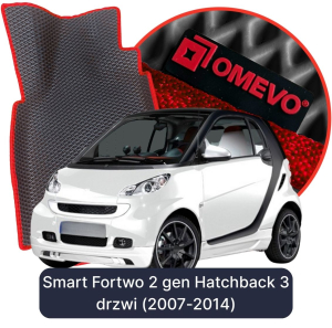 OMEVO 5D Pro EVA Dywaniki do Smart Fortwo 2 gen Hatchback 3 drzwi (2007-2014)