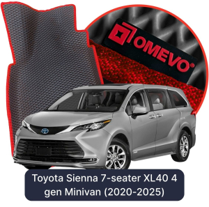 OMEVO 5D Pro EVA Dywaniki do Toyota Sienna 7-osobowy XL40 4 gen Minivan (2020-2025)