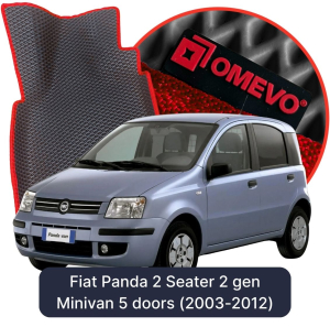 OMEVO 5D Pro EVA Dywaniki do Fiat Panda 2-osobowy 2 gen Minivan 5 drzwi (2003-2012)