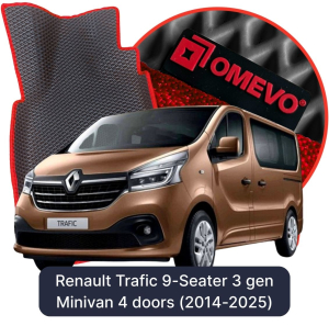 OMEVO 5D Pro EVA Dywaniki do Renault Trafic 9-osobowy 3 gen Minivan 4 drzwi (2014-2025)
