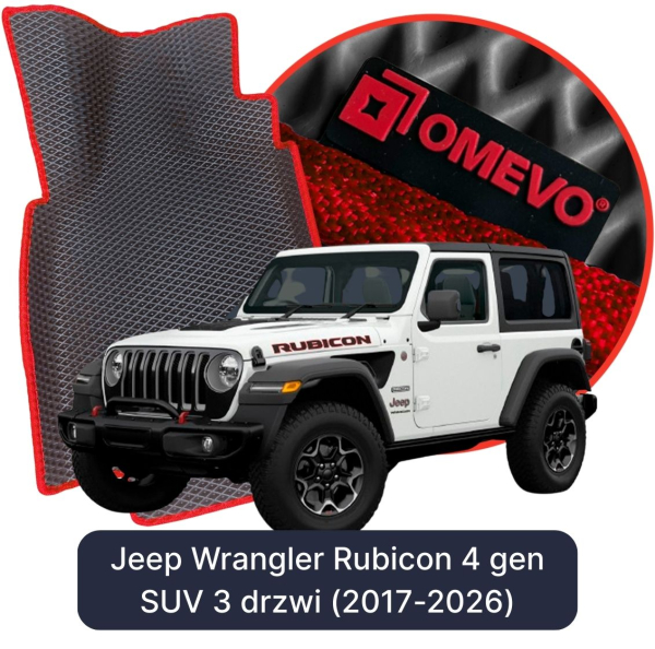 Dywaniki samochodowe EVA OMEVO do Jeep Wrangler Rubicon 4 gen SUV 3 drzwi (2017-2026)