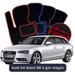Dywaniki Welurowe OMEVO do Audi A4 Avant B8 4 gen Kombi (2007-2016)