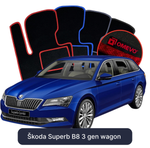 Dywaniki Welurowe OMEVO do Škoda Superb B8 3 gen Kombi (2015-2024)