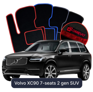 Dywaniki Welurowe OMEVO do Volvo XC90 7-osobowy 2 gen SUV (2015-2026)