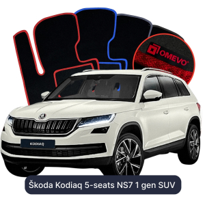 Dywaniki Welurowe OMEVO do Škoda Kodiaq 5-osobowy NS7 1 gen SUV (2016-2024)