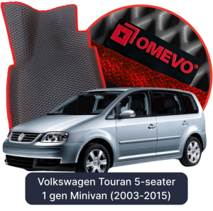OMEVO 5D Pro EVA Dywaniki do Volkswagen Touran 5-osobowy 1 gen Minivan (2003-2015)