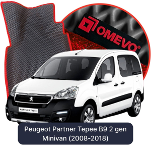 OMEVO 5D Pro EVA Dywaniki do Peugeot Partner Tepee B9 2 gen Minivan (2008-2018)