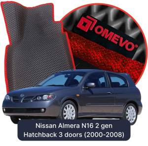 OMEVO 5D Pro EVA Dywaniki do Nissan Almera N16 2 gen Hatchback 3 drzwi (2000-2008)