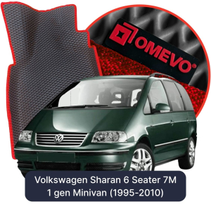 OMEVO 5D Pro EVA Dywaniki do Volkswagen Sharan 6-osobowy 7M 1 gen Minivan (1995-2010)