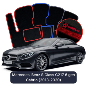 Dywaniki Welurowe OMEVO do Mercedes-Benz S Klasa C217 6 gen Cabrio (2013-2020)