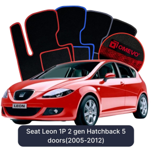 Dywaniki Welurowe OMEVO do Seat Leon 1P 2 gen Hatchback 5 drzwi (2005-2012)