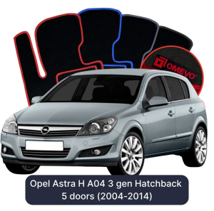 Dywaniki Welurowe OMEVO do Opel Astra H A04 3 gen Hatchback 5 drzwi (2004-2014)