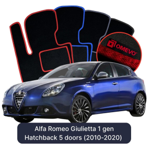 Dywaniki Welurowe OMEVO do Alfa Romeo Giulietta 1 gen Hatchback 5 drzwi (2010-2020)