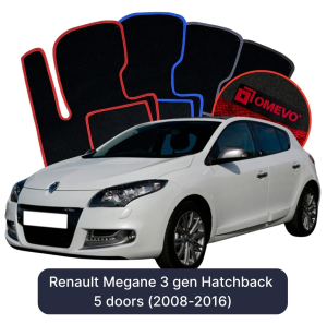 Dywaniki Welurowe OMEVO do Renault Megane 3 gen Hatchback 5 drzwi (2008-2016)