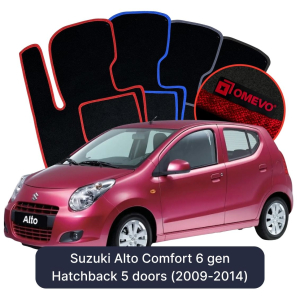 Dywaniki Welurowe OMEVO do Suzuki Alto Comfort 6 gen Hatchback 5 drzwi (2009-2014)