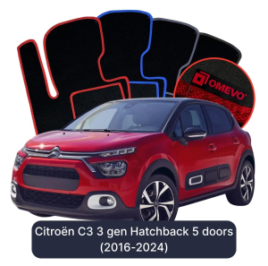 Dywaniki Welurowe OMEVO do Citroën C3 3 gen Hatchback 5 drzwi (2016-2024)