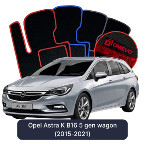 Dywaniki Welurowe OMEVO do Opel Astra K B16 5 gen Kombi (2015-2021)