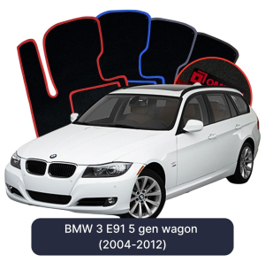 Dywaniki Welurowe OMEVO do BMW 3 E91 5 gen Kombi (2004-2012)