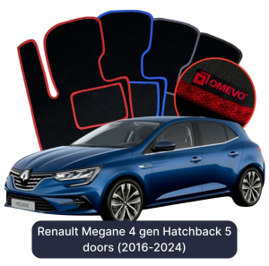 Dywaniki Welurowe OMEVO do Renault Megane 4 gen Hatchback 5 drzwi (2016-2024)