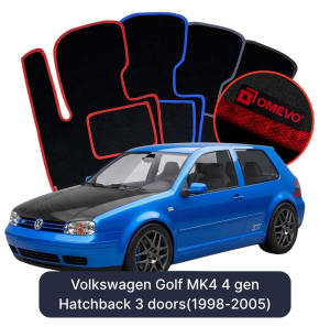 Dywaniki Welurowe OMEVO do Volkswagen Golf MK4 4 gen Hatchback 3 drzwi (1998-2005)