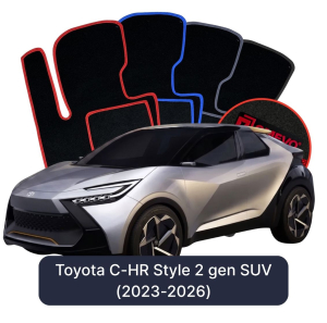 Dywaniki Welurowe OMEVO do Toyota C-HR Style 2 gen SUV (2023-2026)