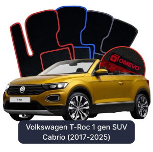 Dywaniki Welurowe OMEVO do Volkswagen T-Roc 1 gen SUV Cabrio (2017-2025)