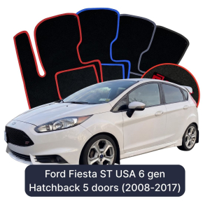 Dywaniki Welurowe OMEVO do Ford Fiesta ST USA 6 gen Hatchback 5 drzwi (2008-2017)