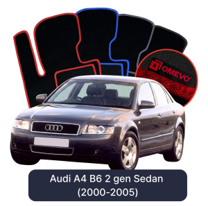 Dywaniki Welurowe OMEVO do Audi A4 B6 2 gen Sedan (2000-2005)