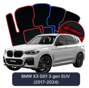 Dywaniki Welurowe OMEVO do BMW X3 G01 3 gen SUV (2017-2024)