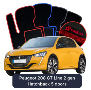 Dywaniki Welurowe OMEVO do Peugeot 208 GT Line 2 gen Hatchback 5 drzwi (2019-2026)