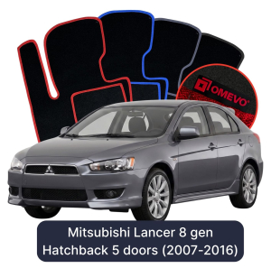 Dywaniki Welurowe OMEVO do Mitsubishi Lancer 8 gen Hatchback 5 drzwi (2007-2016)