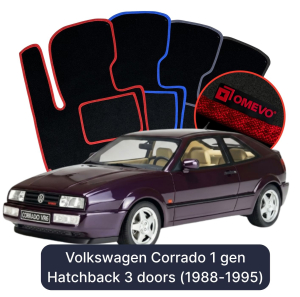 Dywaniki Welurowe OMEVO do Volkswagen Corrado 1 gen Hatchback 3 drzwi (1988-1995)