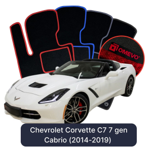 Dywaniki Welurowe OMEVO do Chevrolet Corvette C7 7 gen Cabrio (2014-2019)