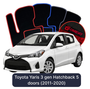 Dywaniki Welurowe OMEVO do Toyota Yaris  3 gen Hatchback 5 drzwi (2011-2020)