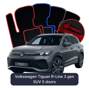 Dywaniki Welurowe OMEVO do Volkswagen Tiguan R-Line 3 gen SUV 5 drzwi (2023-2026)