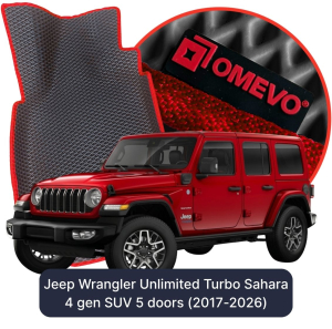 OMEVO 5D Pro EVA Dywaniki do Jeep Wrangler Unlimited Turbo Sahara 4 gen SUV 5 drzwi (2017-2026)