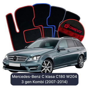 Dywaniki Welurowe OMEVO do Mercedes-Benz C klasa C180 W204 3 gen Kombi (2007-2014)