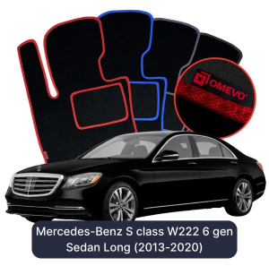 Dywaniki Welurowe OMEVO do Mercedes-Benz S klasa W222 6 gen Sedan Long (2013-2020)