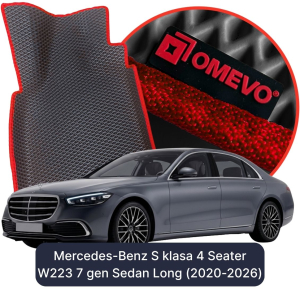 OMEVO 5D Pro EVA Dywaniki do Mercedes-Benz S klasa 4-osobowy W223 7 gen Sedan Long (2020-2026)