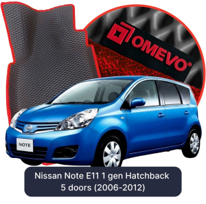 OMEVO 5D Pro EVA Dywaniki do Nissan Note E11 1 gen Hatchback 5 drzwi (2006-2012)
